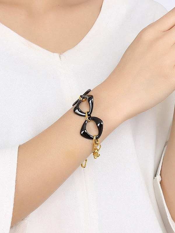Creative Gold Plated Ceramic Stainless Steel Bracelet