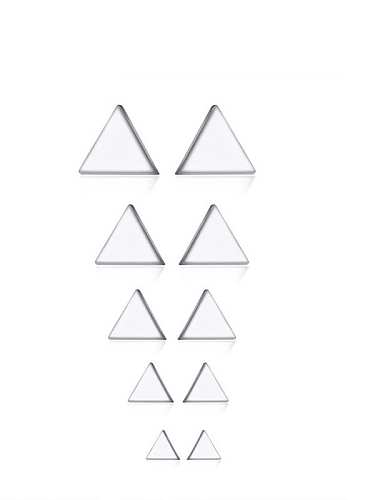 Brinco de pino minimalista triângulo de aço titânio
