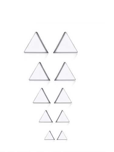 Boucle d'Oreille Minimaliste Triangle Acier Titane