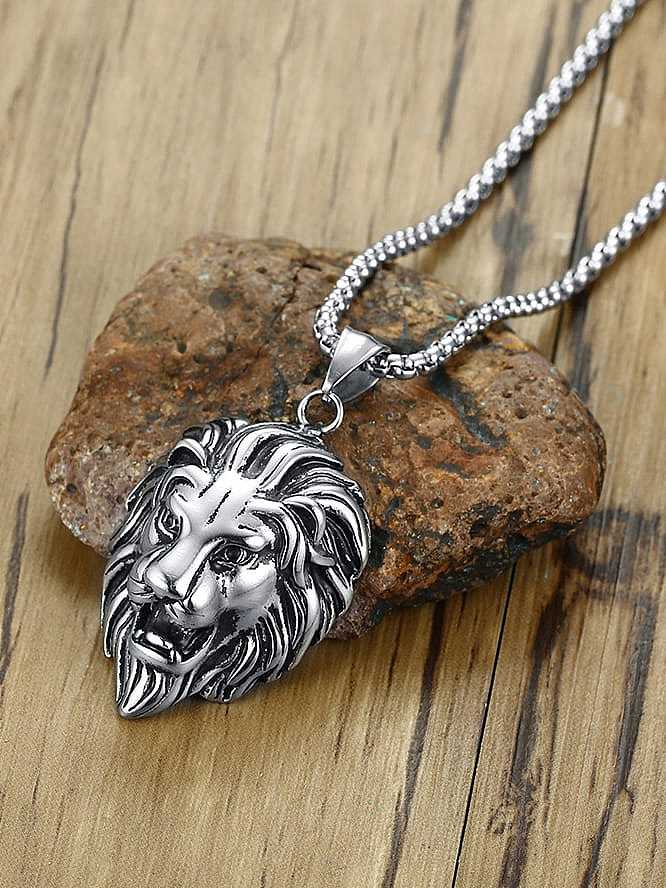 Titanium Steel Lion Hip Hop Necklace