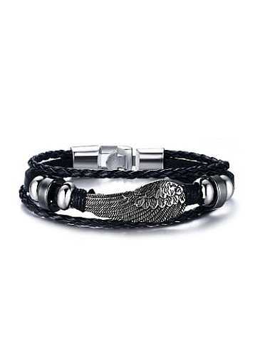 High Quality Feather Shaped Artificial Leather Bracelet