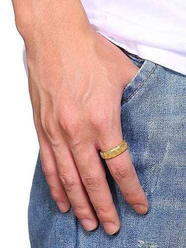 Titanium Tire pattern Men'S Ring
