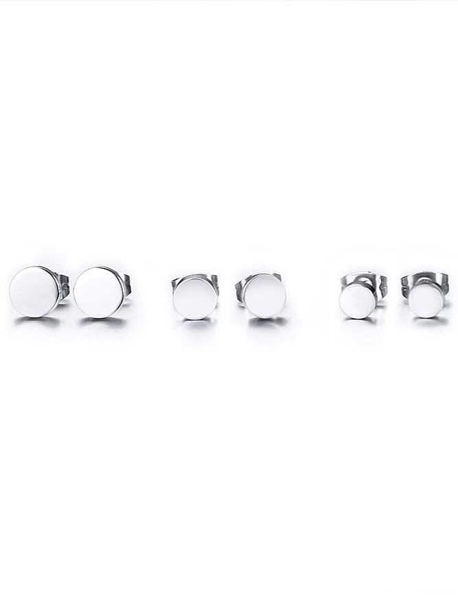 Titanium Steel Round Minimalist Stud Earring