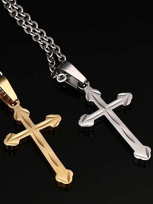 Collier religieux minimaliste en titane avec croix