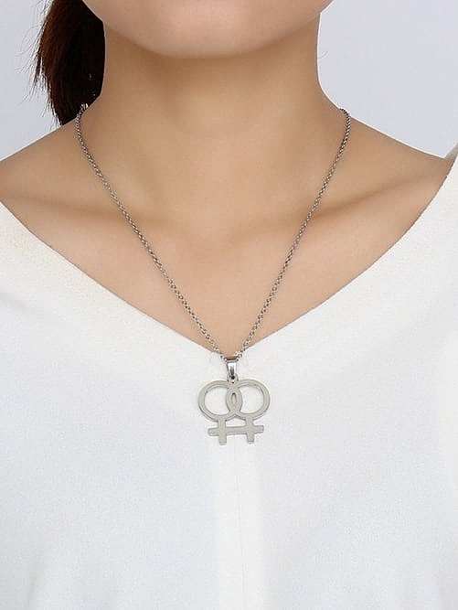 Delicate High Polished Geometric Shaped Stainless Steel Pendant