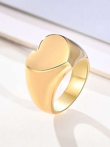 Titanium Steel Heart Minimalist Band Ring