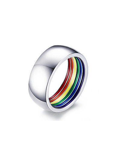 Personality Multi Color Geometric Shaped Enamel Ring