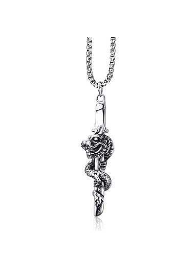 Men Creative Dragon Shaped Titanium Pendant