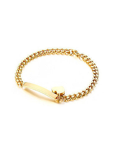 Exquisite Gold Plated Heart Shaped Titanium Bracelet