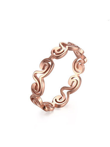 Fresh Rose Gold Plated Hollow Titanium Ring