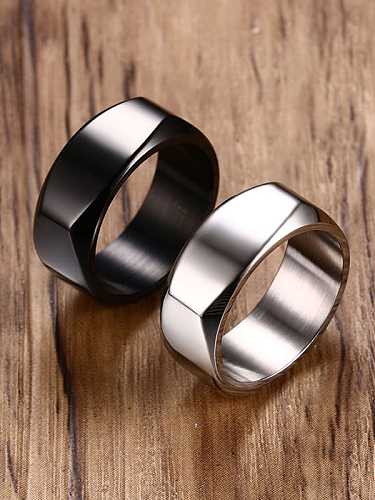 Titanium Steel Smooth Geometric Minimalist Band Ring