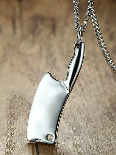 Personality Slice Shaped Gold Plated Titanium Pendant