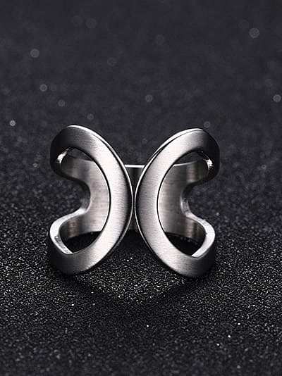 Exquisite Gold Plated Butterfly Shaped Titanium Rin