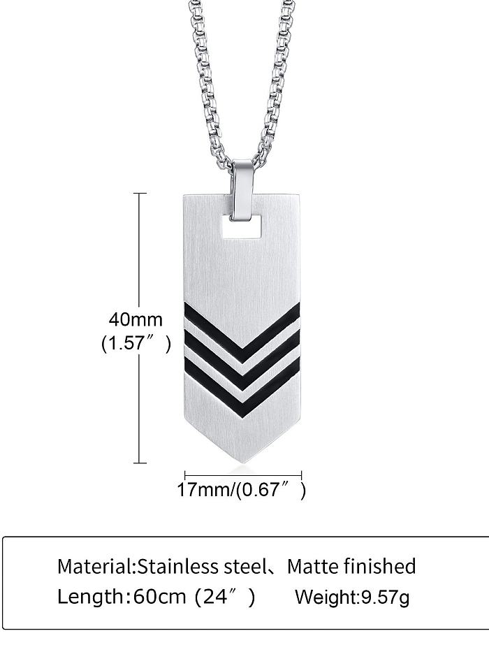 Glatte geometrische minimalistische Halskette aus Titanstahl