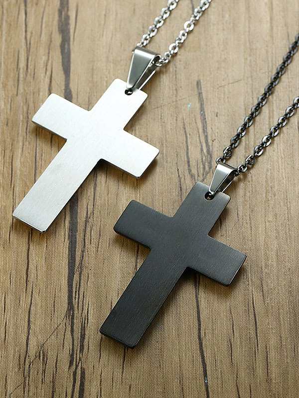 Stainless Steel Letter Cross Minimalist Regligious Necklace