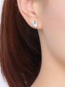 Minimalistischer runder Ohrring und Halskette aus Edelstahl mit Zirkonia