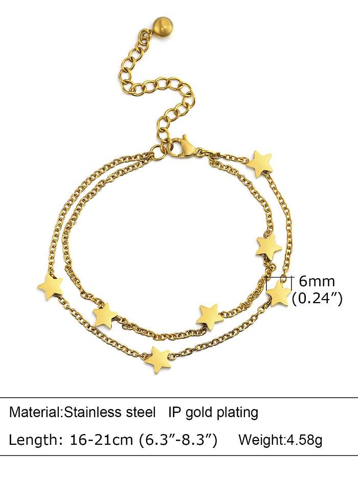 Titanium Steel Star Vintage Strand Bracelet