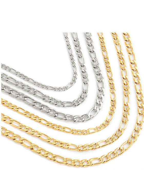 Stainless steel Geometric Hip Hop Hollow Chain Necklace