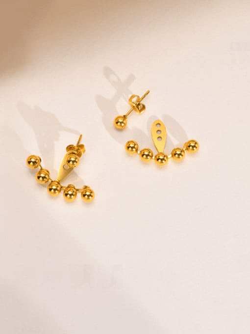 Boucles d'oreilles minimalistes géométriques en perle d'acier au titane