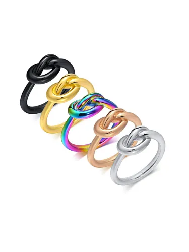 Stainless steel Geometric Knot Vintage Band Ring