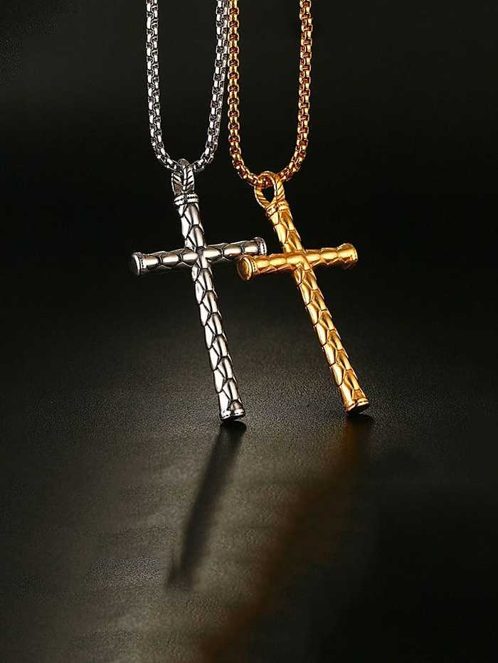 Collar religioso minimalista con cruz de acero inoxidable