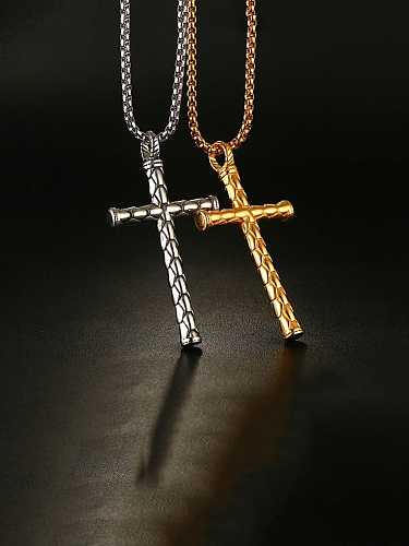 Collar religioso minimalista con cruz de acero inoxidable