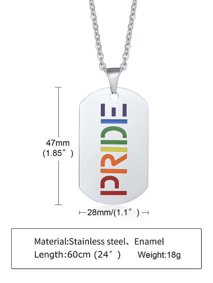 Titanium Steel Enamel Geometric Minimalist Necklace