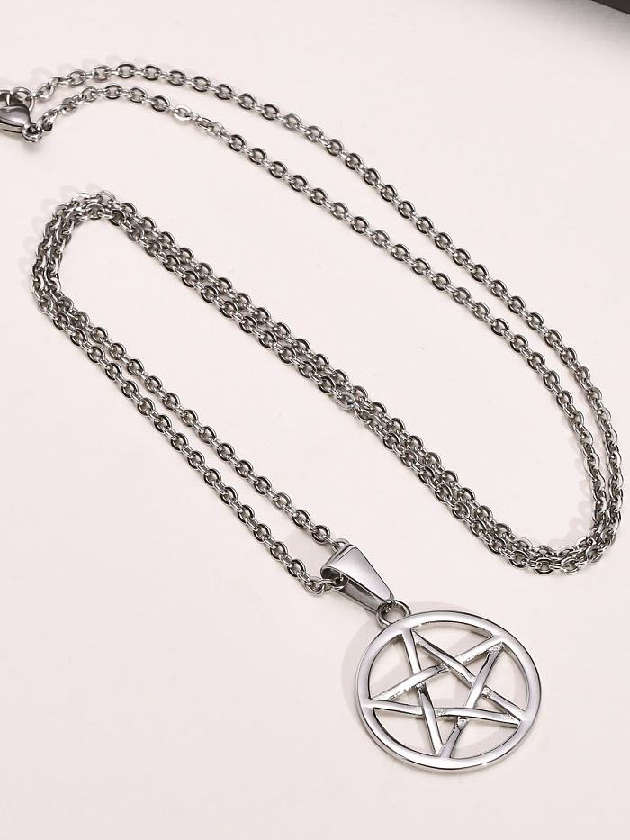 Minimalistische Pentagramm-Halskette aus Edelstahl