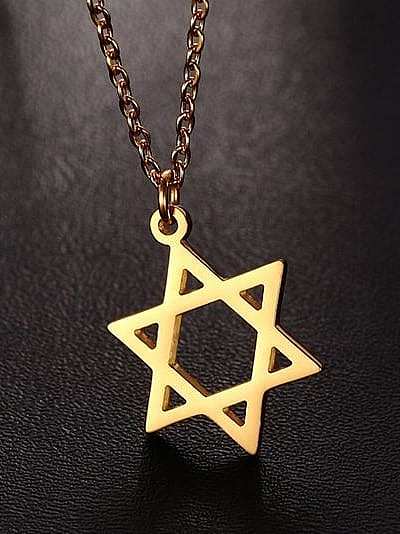 Elegant Gold Plated Star Shaped Titanium Necklace