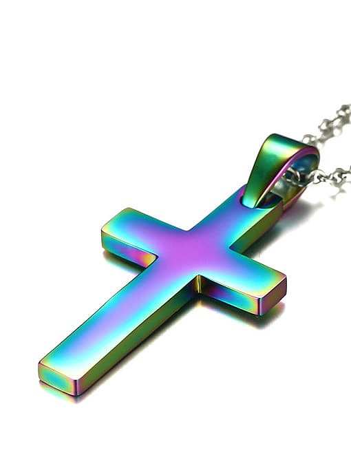 Elegant Rose Gold Plated Cross Shaped Titanium Pendant