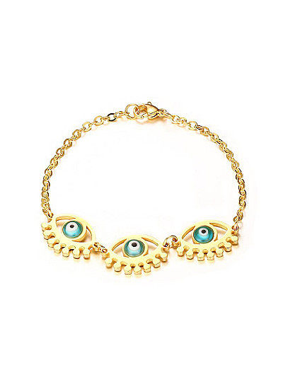 Personality Gold Plated Eye Shaped Titanium Bracelet
