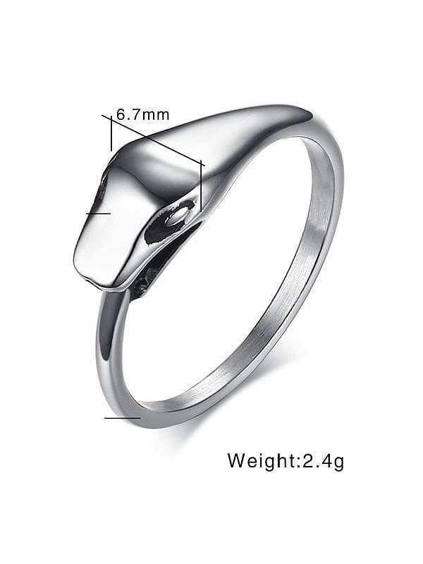 Titanium Steel Snake Minimalist Band Ring