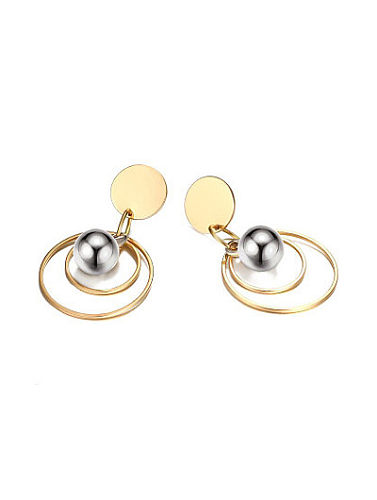 Boucles d'oreilles pendantes en perles artificielles plaquées or exquises