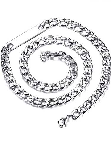 Geometrische minimalistische lange Strang-Halskette aus Edelstahl