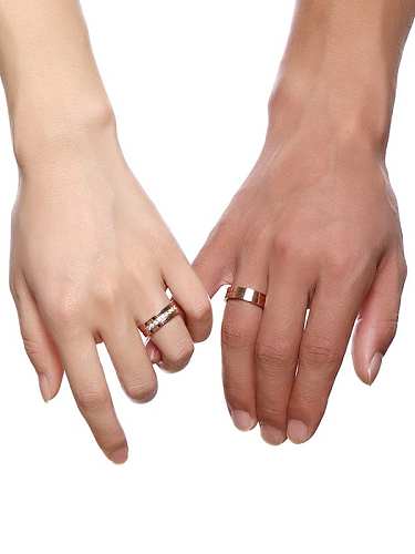 Couples Exquisite Rose Gold Plated AAA Zircon Ring