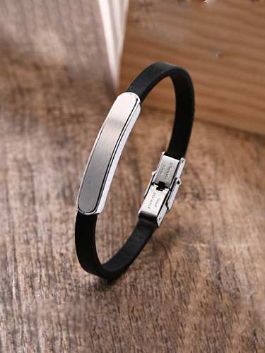 Stainless steel Leather Geometric Minimalist Band Bangle