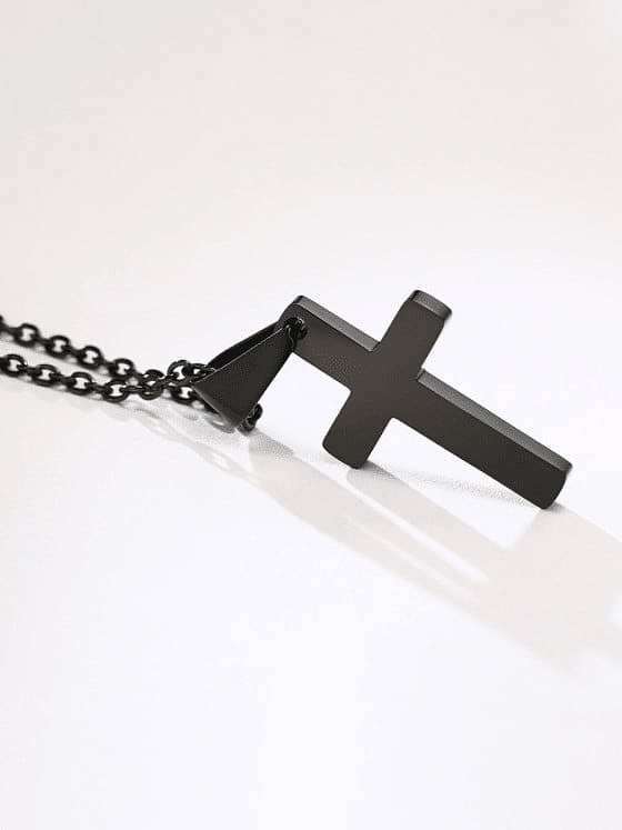 Titanium Steel Smooth Cross Minimalist Necklace