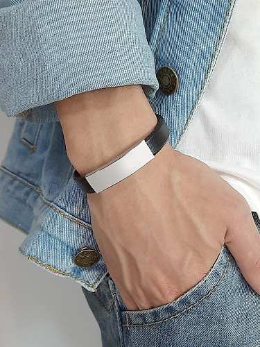 Stainless steel Leather Geometric Minimalist Bracelet