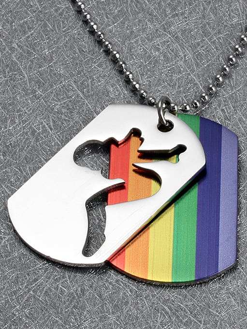 Exquisite Square Shaped Colorful Glue Double Layer Pendant