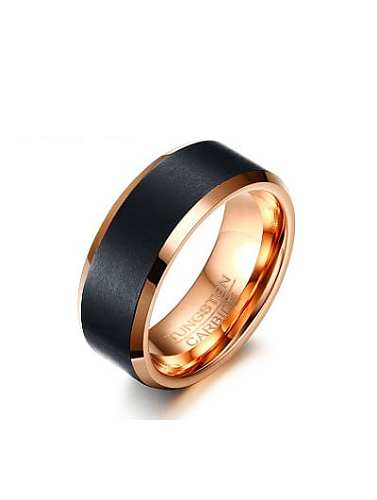 Personality Rose Gold Plated Tungsten Ring