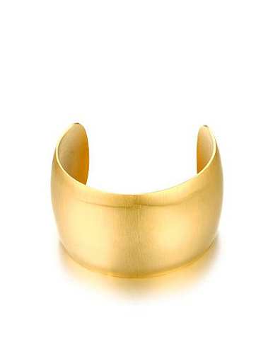 Women Luxury Gold Plated Open Design Titanium Bangle