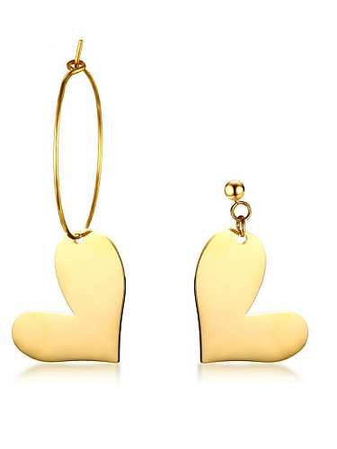 Stainless steel Heart Minimalist Hook Earring