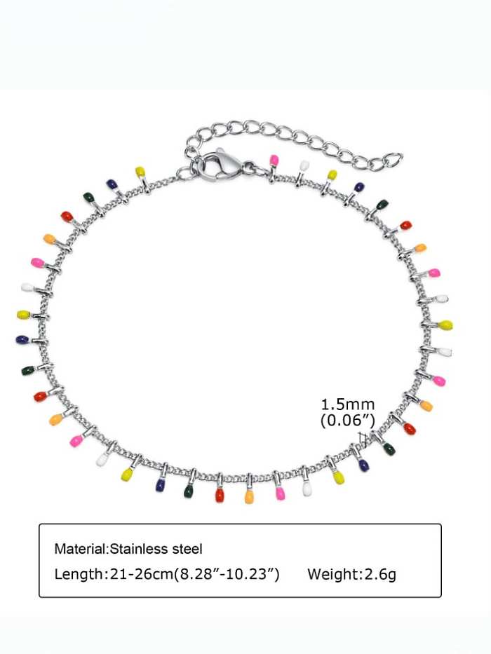 Stainless steel Enamel Geometric Hip Hop Necklace