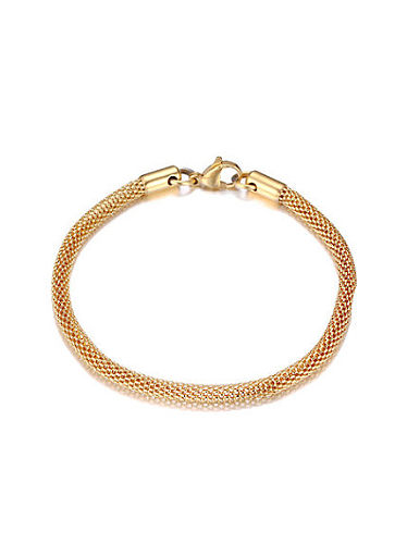 Exquisite Gold Plated Geometric Shaped Titanium Bracelet