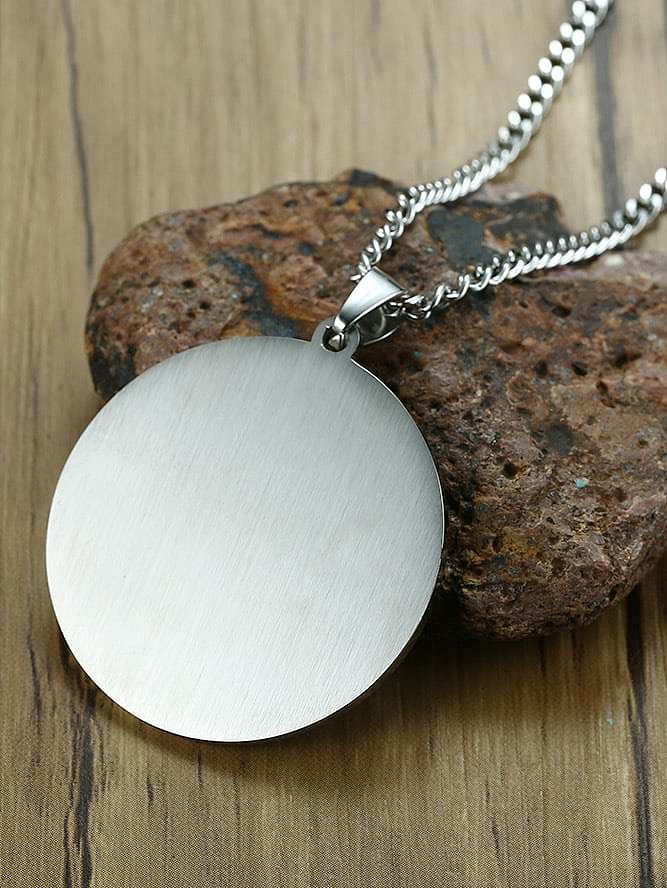 Personality Round Shaped Glue Stainless Steel Pendant