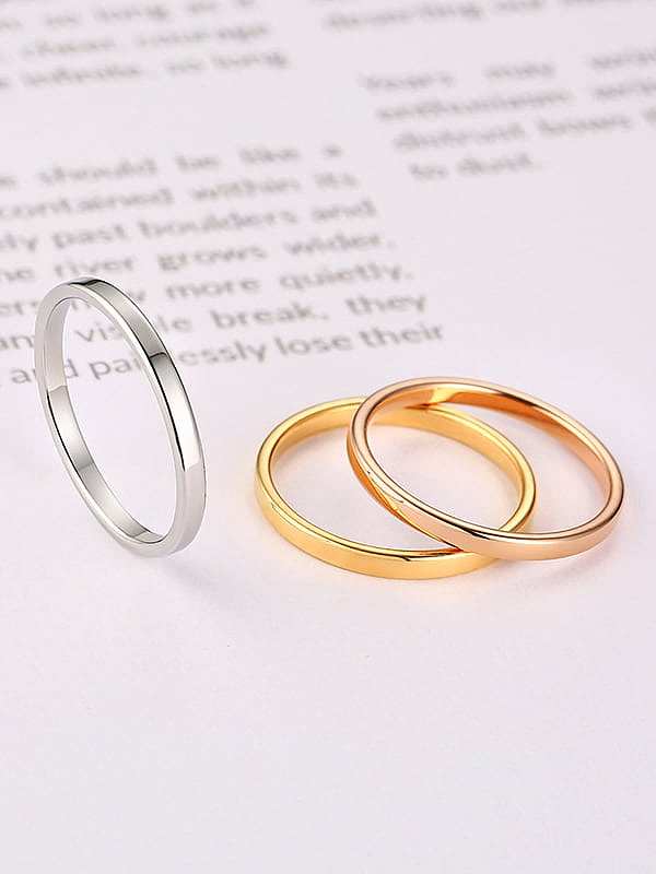 Stainless Steel With Smooth Simplistic Round Band Rings