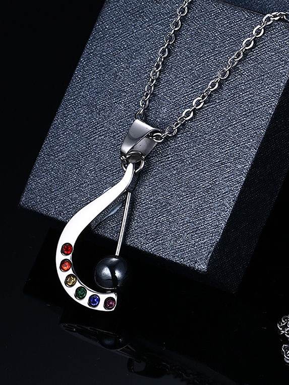 Titan Stahl Nachahmung Perle geometrische ethnische Halskette