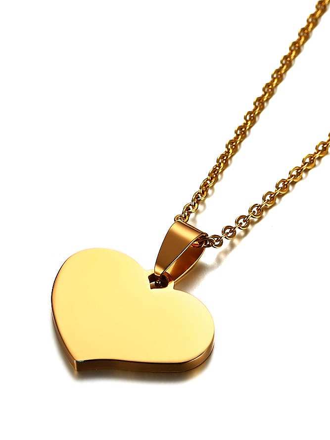 قلادة التيتانيوم على شكل قلب أنيقة مطلية بالذهب