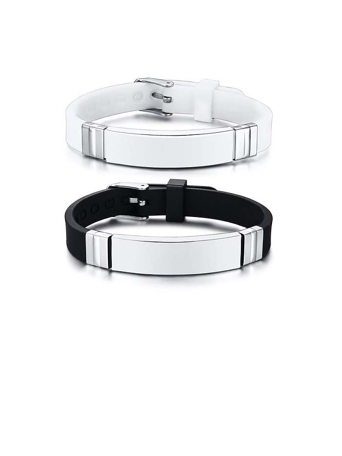 Stainless Steel With White Gold Plated Simplistic Geometric Bracelets
