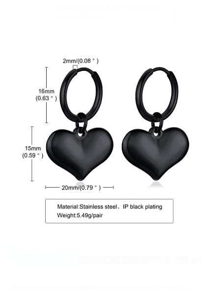 Titanium Steel Heart Minimalist Huggie Earring